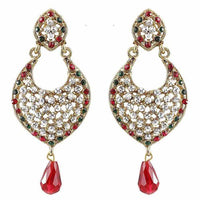 Kriaa Gold Plated Austrian Stone Danglerr Earrings - 1300910