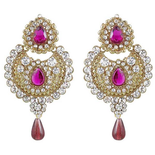 Kriaa Austrian Stone Gold Plated Dangler Earrings - 1300924