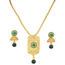 Kriaa Green Austrian Stone Pendant Set