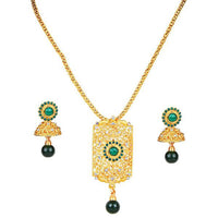 Kriaa Green Austrian Stone Pendant Set