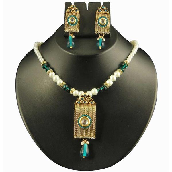 Kriaa Blue Austrian Stone Necklace Set - 2101903