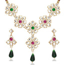 Kriaa Multicolor Stone And Kundan Necklace Set