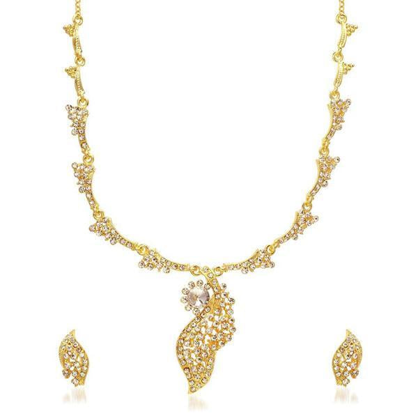 Kriaa White Austrian Stone Necklace Set  - 2102901