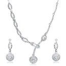 Kriaa Zinc Alloy Silver Plated White Stone Necklace Set