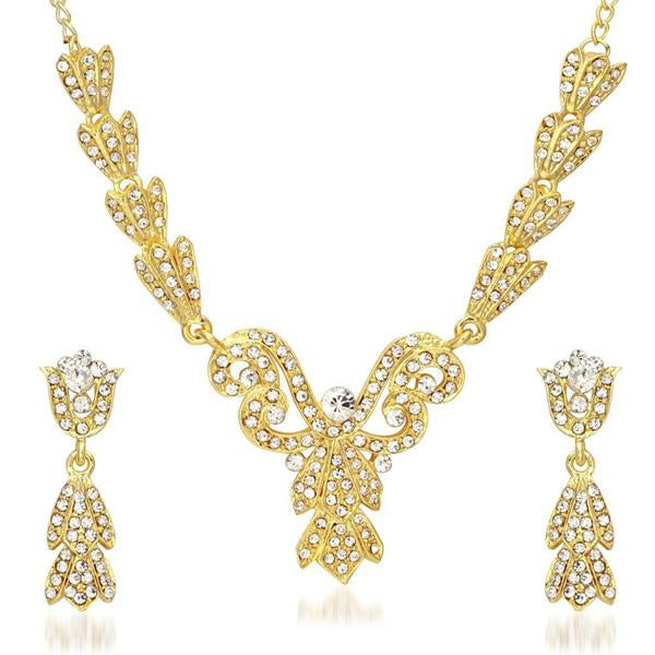 Kriaa White Austrian Stone Necklace Set