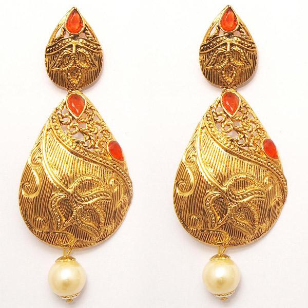 Kriaa Zinc Alloy Gold Plated Stone Dangler Earring - 1307202A