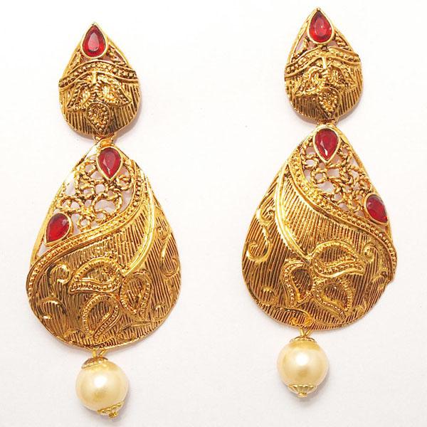 Kriaa Zinc Alloy Gold Plated Stone Dangler Earring - 1307202B