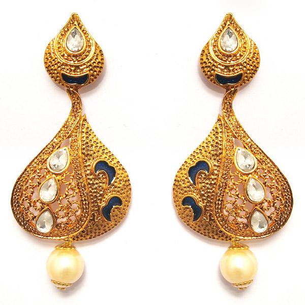 Kriaa Zinc Alloy Gold Plated Crystal Dangler Earring - 1307204A