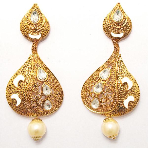 Kriaa Zinc Alloy Gold Plated Crystal Dangler Earring - 1307204B