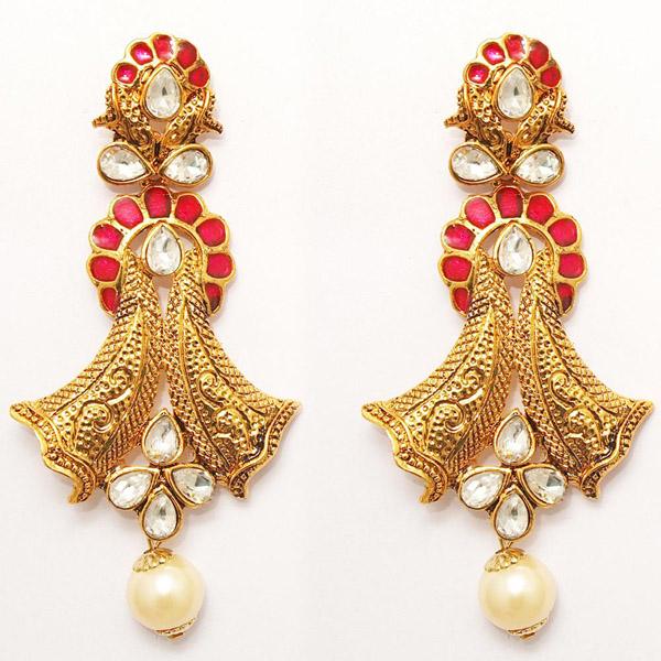 Kriaa Zinc Alloy Gold Plated Crystal Dangler Earring - 1307205A