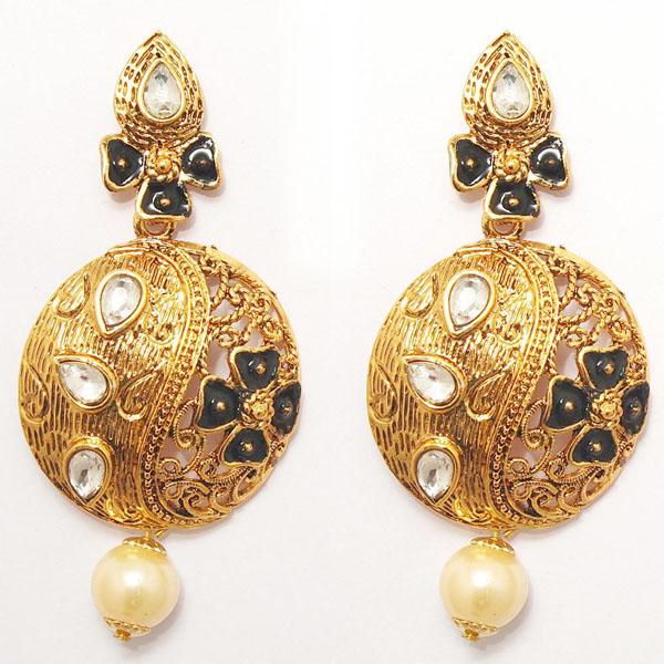 Kriaa Zinc Alloy Gold Plated Crystal Dangler Earring - 1307206B
