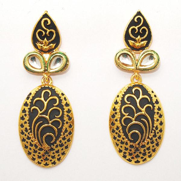 Kriaa Kundan Zinc Alloy Gold Plated Dangler Earring - 1307217