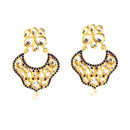 The99jewel Kundan Blue Pota Stone Dangler Earrings