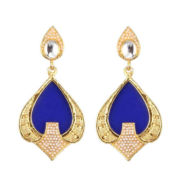 Kriaa Gold Plated Resin Pearl & Kundan Dangler Earring - 1307340C