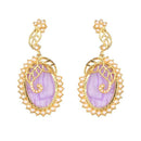 Kriaa Gold Plated Resin Pearl Dangler Earring