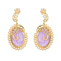 Kriaa Gold Plated Resin Pearl Dangler Earring