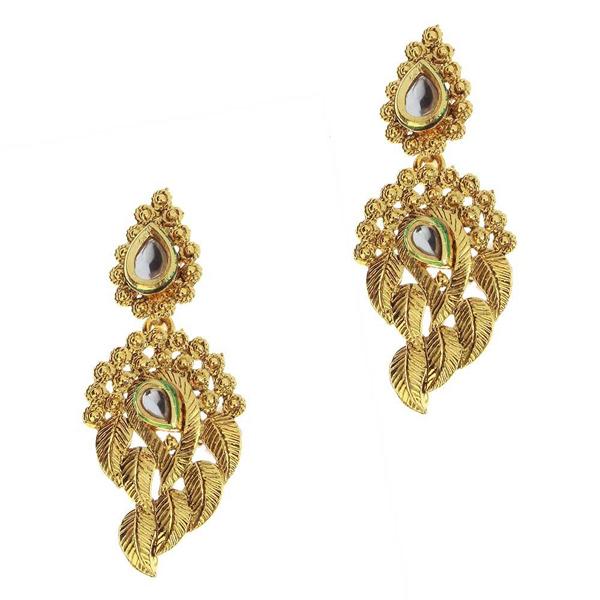 Kriaa Kundan Gold Plated Zinc Alloy Danglers earring - 1307221