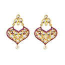 The99jewel Purple Pota Stone And Kundan Danglers Earrings