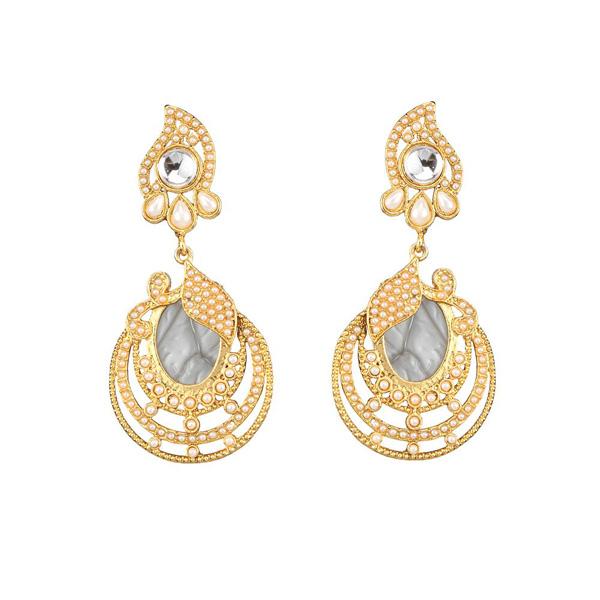 Kriaa Kundan Resin Gold Plated Dangler Earring -1307343B
