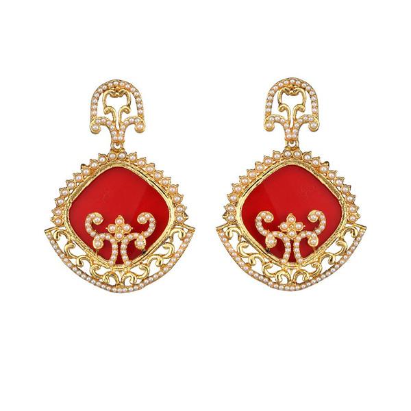Kriaa Kundan Resin Gold Plated Dangler Earring - 1307345B