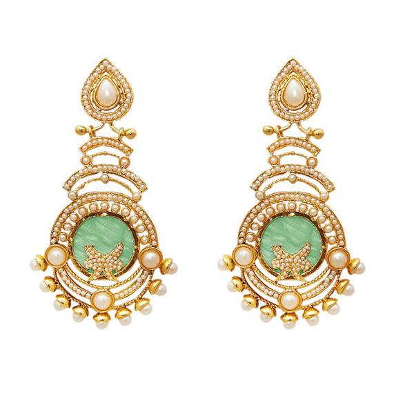 Kriaa Resin Kundan Gold Plated Dangler Earring -1307347B