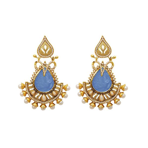 Kriaa Resin Kundan Gold Plated Dangler Earring - 1307348A