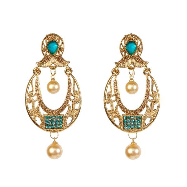 Kriaa Stone Zinc Alloy Gold Plated Dangler Earring - 1307414C