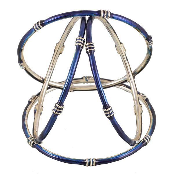 Kriaa Blue Gold Plated Set Of 4 Bangle Sets