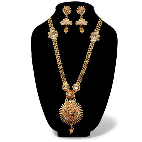 Kriaa Gold Plated Austrian Stone Haram Necklace Set - 1109107B