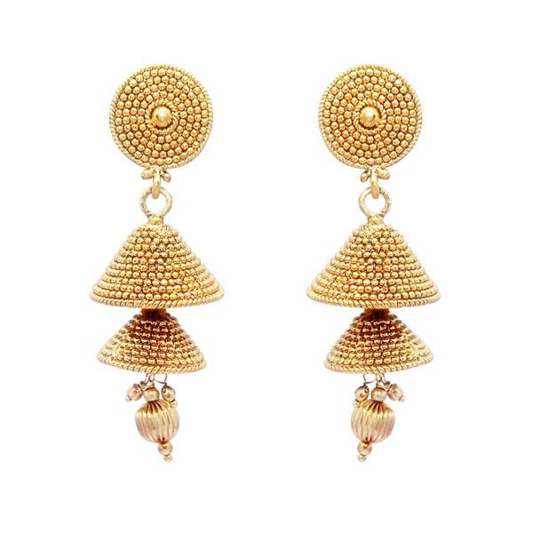 Kriaa Gold Plated Double Jhumki Earrings - 1309710