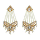 Kriaa Gold Plated Stone Kundan Pearl Dangler Earring - 1311107B
