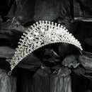 Kriaa Silver Plated White Austrian Stone Crown - 1503607A