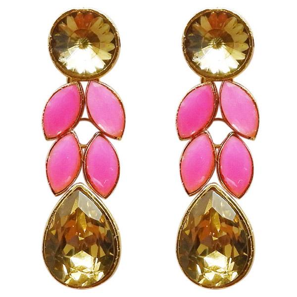 Kriaa Gold Plated Resin Stone Dangler Earring - 1311401D