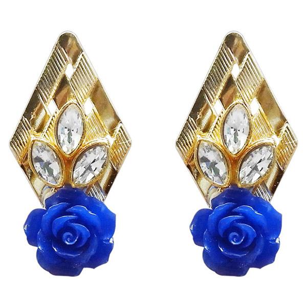 Kriaa Resin Stone Gold Plated Floral Dangler Earring - 1311403D