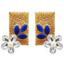 Kriaa Resin Stone Gold Plated Floral Dangler Earring - 1311405D