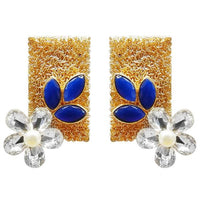 Kriaa Resin Stone Gold Plated Floral Dangler Earring - 1311405D