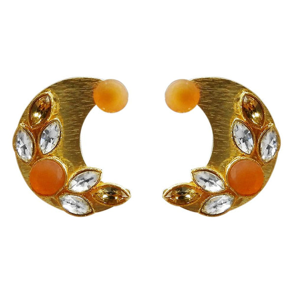 Kriaa Resin Stone Gold Plated Stud Earring - 1311406F