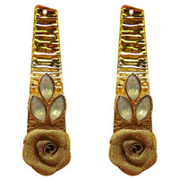 Kriaa Gold Plated Resin Stone Floral Dangler Earring - 1311407C