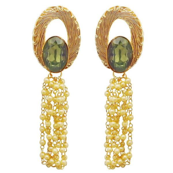 Kriaa Resin Stone Gold Plated Dangler Earrings - 1311411D