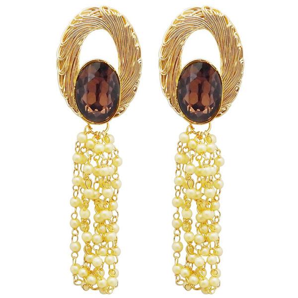 Kriaa Gold Plated Resin Stone Dangler Earring - 1311411E