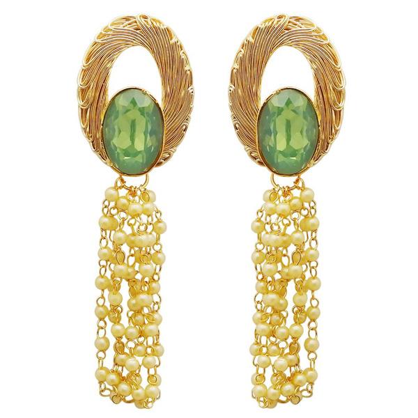 Kriaa Resin Stone Gold Plated Dangler Earrings - 1311411F