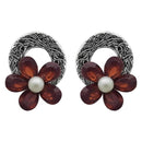Kriaa Resin Stone Gold Plated Stud Earrings - 1311413A