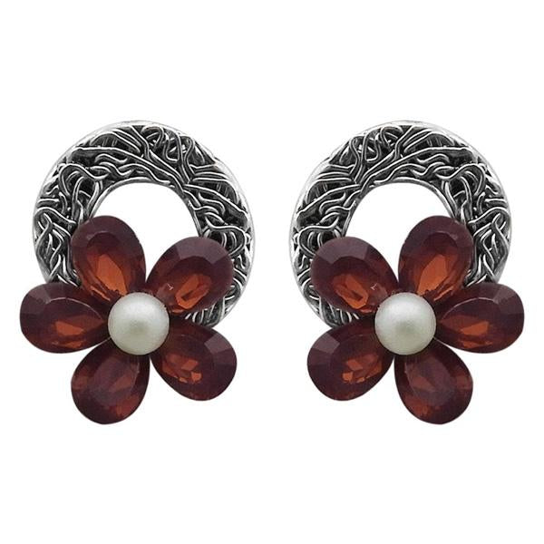 Kriaa Resin Stone Gold Plated Stud Earrings - 1311413A