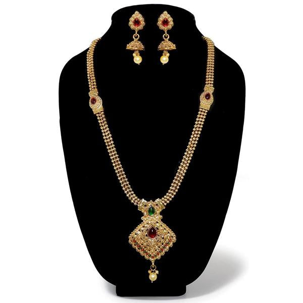 Kriaa Pota Stone Gold Plated Necklace Set - 1109806