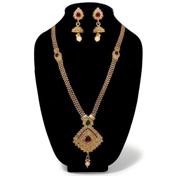 Kriaa Pota Stone Gold Plated Necklace Set - 1109808