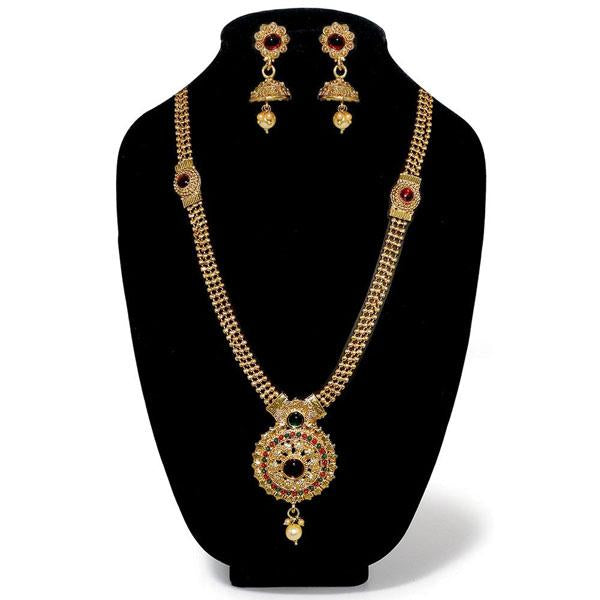 Kriaa Gold Plated Pota Stone Necklace Set - 1109809