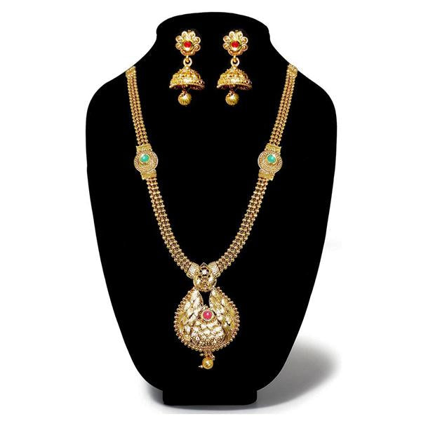 Kriaa Pota Stone Gold Plated Necklace Set - 1109812