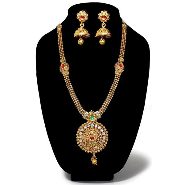 Kriaa Gold Plated Austrian Stone Necklace Set - 1109814