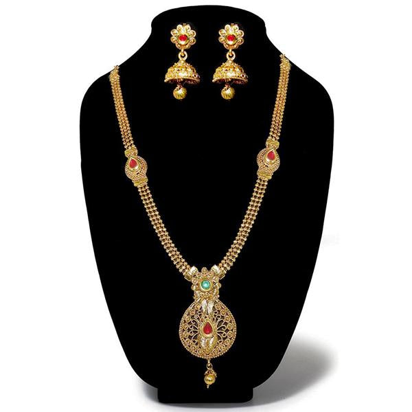 Kriaa Pota Stone Gold Plated Necklace Set - 1109816