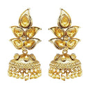 Kriaa Gold Plated Brown Austrian Stone Jhumki Earrings - 1311320B